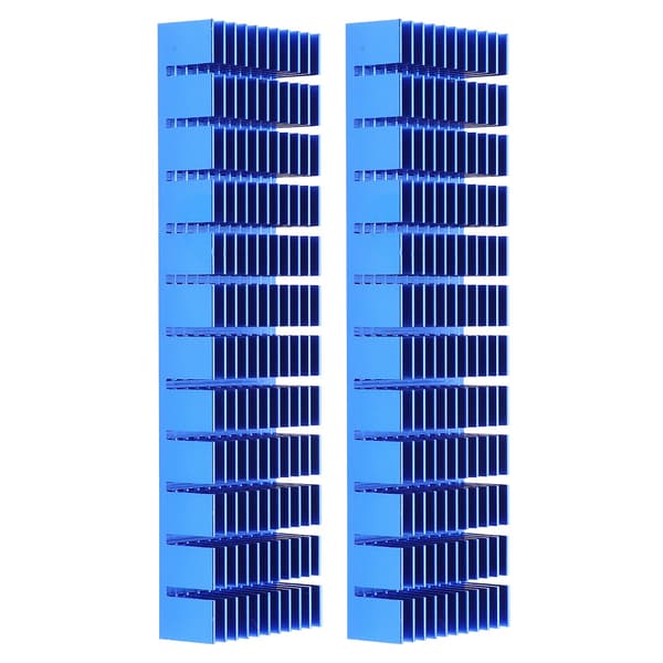 2 stk. køleplade i aluminium, køleradiator CPU-køler industrielle komponenter kongeblå P35x14x120