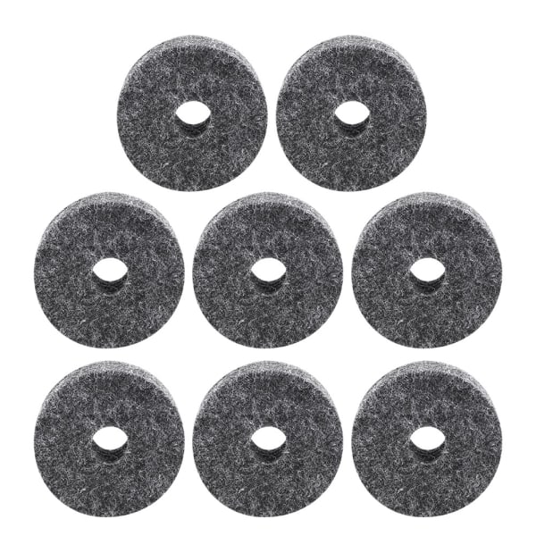 8 stk tromme cymbal filt pads sett reservedeler svart tilbehør