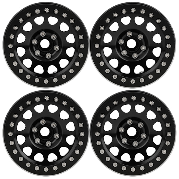 4Pcs 2.2in Metal Lock tire Wheel Hub Heavier Accessory for Rock Crawler 1/10 RCblack