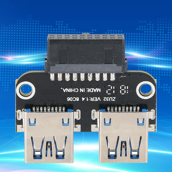 Sisäinen USB3.0 - USB-naaras 19PIN / 20PIN - USB-naaras USB-jatkoadapteri