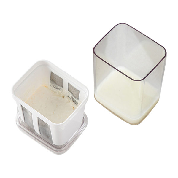 Yoghurtsi med ekstra fint mesh si, transparent låg, multifunktionel osteklud
