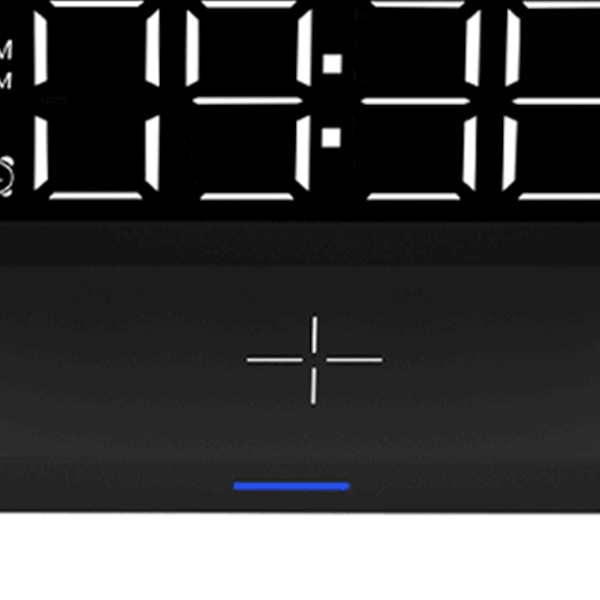 N65 15W Multifunksjonell Trådløs Lader Bordslampe Vekkerklokke 6 i 1 Hurtiglader for IOS for Huawei Svart