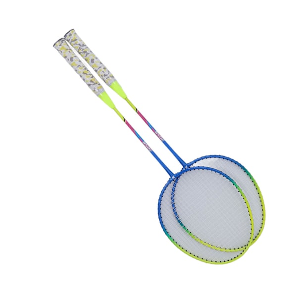 2 st badmintons racketar gul lätt ram stor sweet spot halkfri dubbel badminton racket med förvaringsväska
