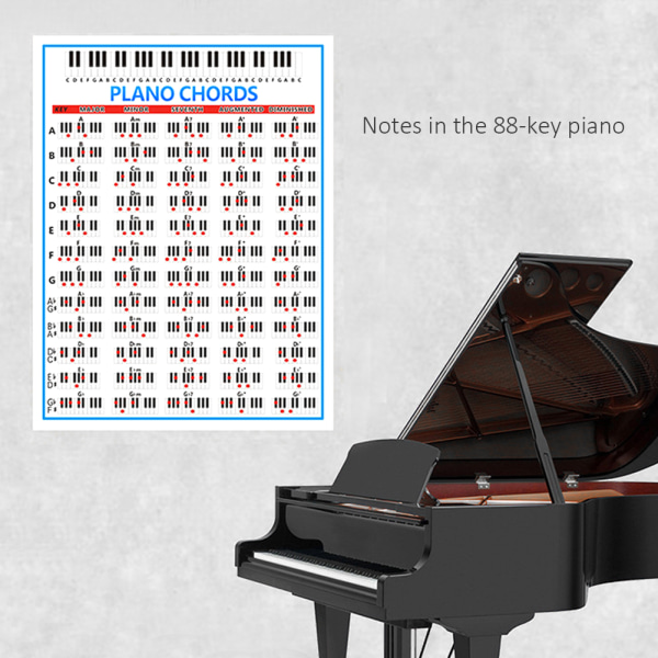 Pianoackord Flikar Diagram Nybörjare Finger Öva Musikinstrument Tillbehör 88 tangenter