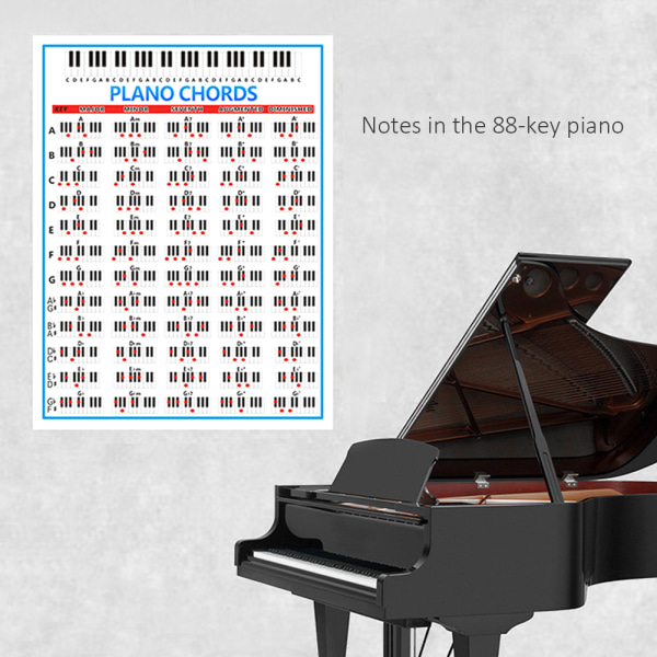 Pianoakkorder Tabs Diagram Nybegynner Fingerøving Musikkinstrumenttilbehør 88 tangenter