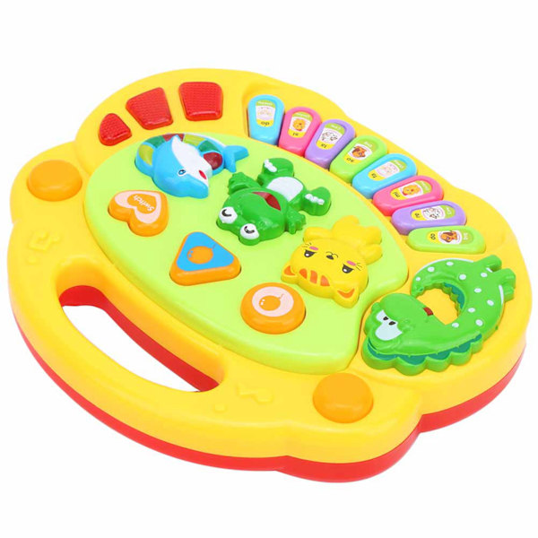 Sød tegneserie dyr mønster baby musikalsk legetøj Toddler pædagogisk musik legetøj med lys gul