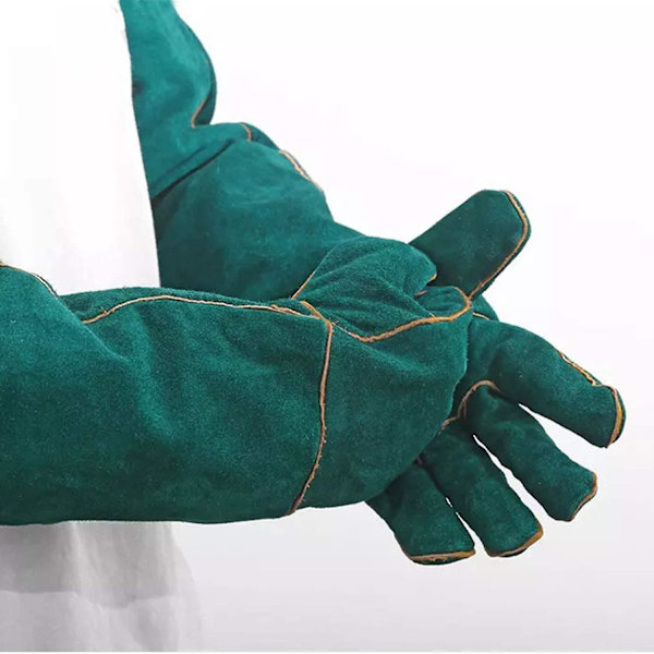 Beskyttende handsker til håndtering af kæledyr - Læder sikkerhedshandsker til badning, pleje og håndtering af hunde, katte, fugle, slanger, firben og krybdyr