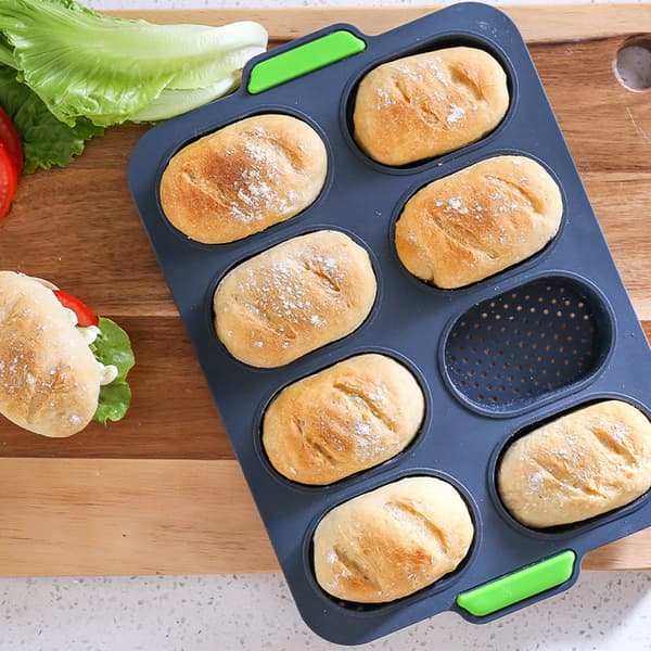 8 gitter silikone baguette bageplade non-stick perforeret pandekage bageform fransk brødforme køkken bageværktøj