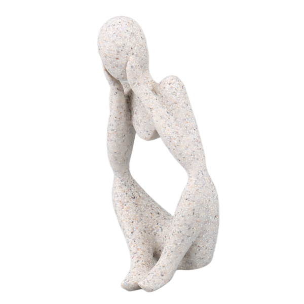 Harpiks Tenker Statue Abstrakt Tenker Figur Tenker Stil Dekorasjon for stue Kontor Bokhylle Sandstein Fokus
