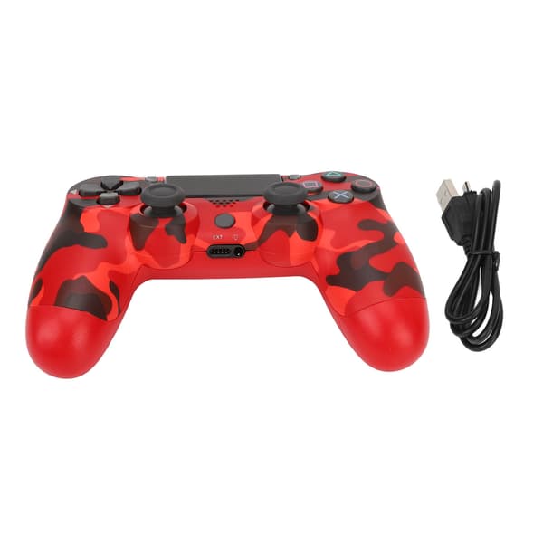 Spelkontroll Dubbel Vibration Känslig Trådlös Kontroll Gamepad för PS4 Slim Pro för PS5 Kamouflage Röd
