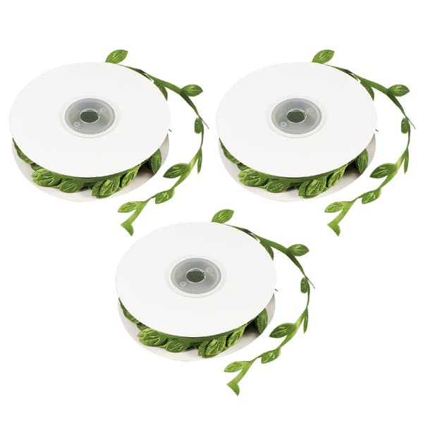 3 ruller kunstige blade vin DIY børnehave håndværk bryllupsdekoration tilbehør grøn