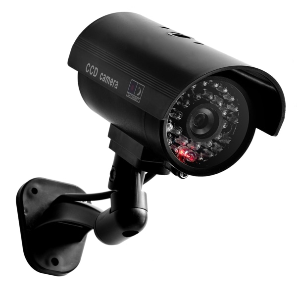 Dummy kamera CCTV Säkerhetsövervakning Cam Simulering Röd IR LED Simuleringskamera för utomhus inomhus