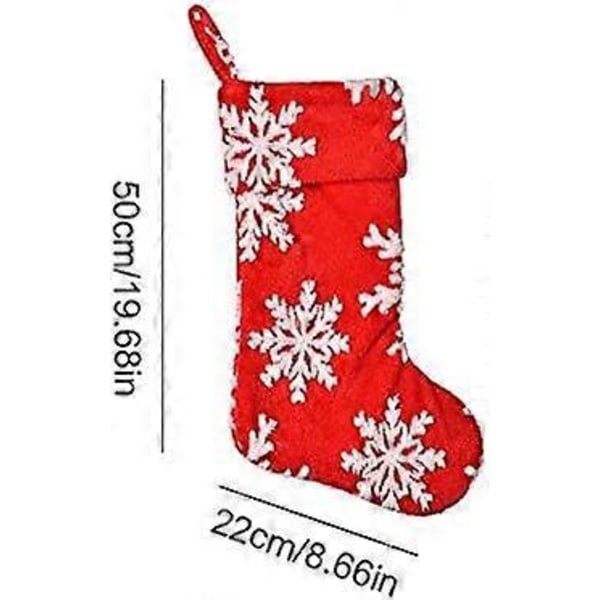 Snø Strømpe Rød Julestrømpe Stor Julestrømpe Juledekorasjon Julestrømpe