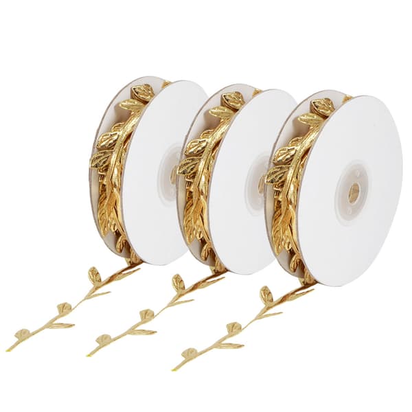 3 ruller kunstige blade vin DIY børnehave håndværk bryllupsdekoration tilbehør guld