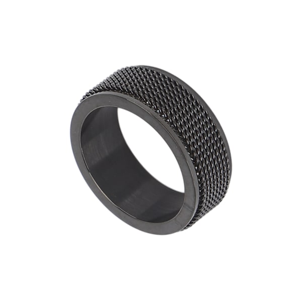8MM Herre Spinner Ring Lydløs Titanium Stål Cool Angst Ring til Angst Stress Lindring Sort Nr. 10 62,4mm / 2,5in