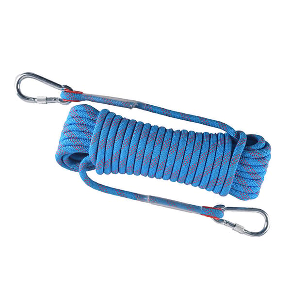 Sikkerhedstov Multifunktionel Blå med Dobbelte Kroge Polyester Rustfrit Stål Klatring Livline til Rappelling 10m/32.8ft