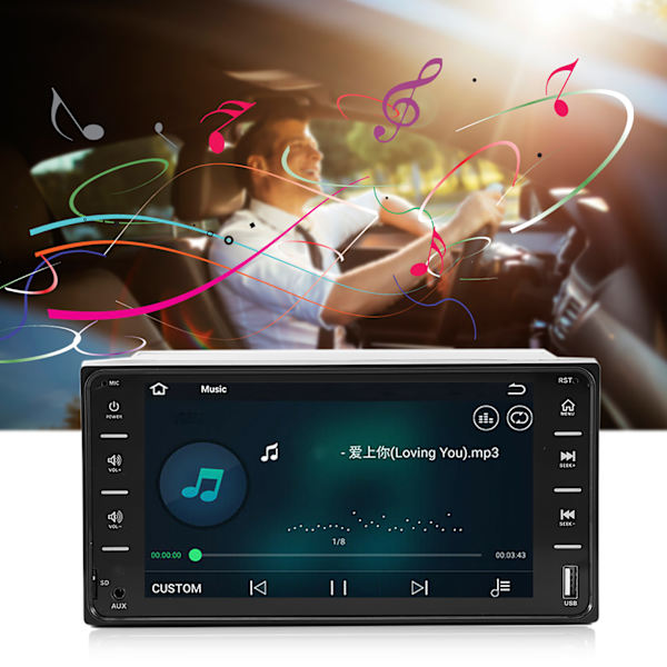 7 tuuman auton MP5-multimediasoitin FM-stereoradio Bluetooth handsfree sopii Corollaan