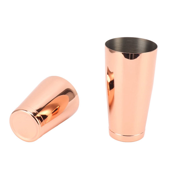 304 Rustfritt Stål Cocktail Shaker 2 Seksjoner Bartending Mikser Bar Vinkopp Shaker Kobberbelagt med Bunnkopp