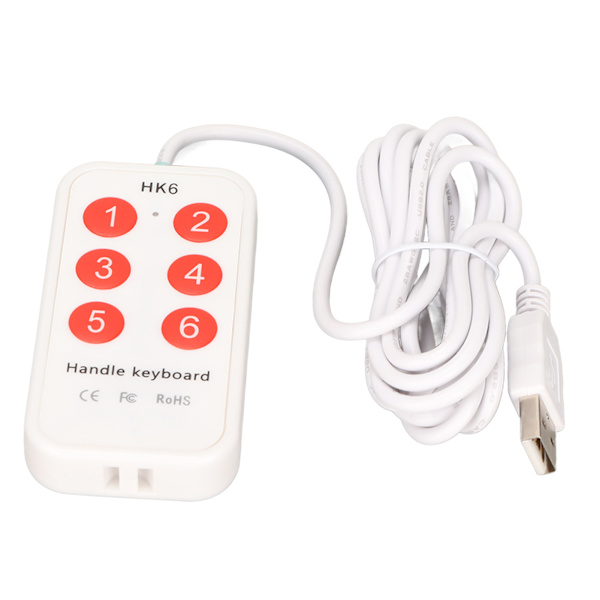 Programmerbar knappsats Liten USB 6 tangenter Programmering Anpassning Handhållen omkopplare för sjukhusbildskanning