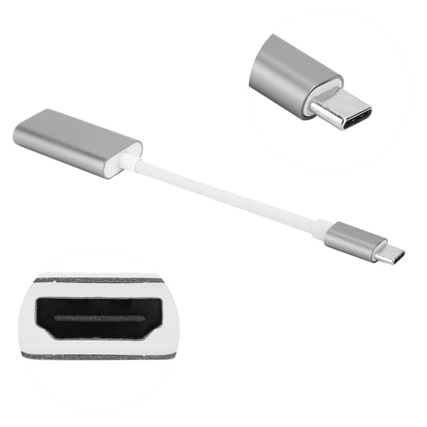 USB 3.1 Typ C-adapter Typ C till HDMI TV-videokonverterare för PC bärbar dator mobiltelefon silvergrå