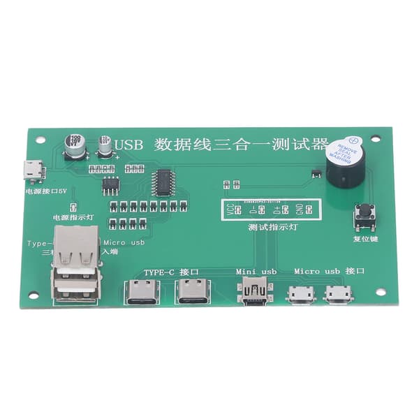 USB-kabeltester 3 i 1 testkort kortslutning åpen krets testmodul for vedlikehold