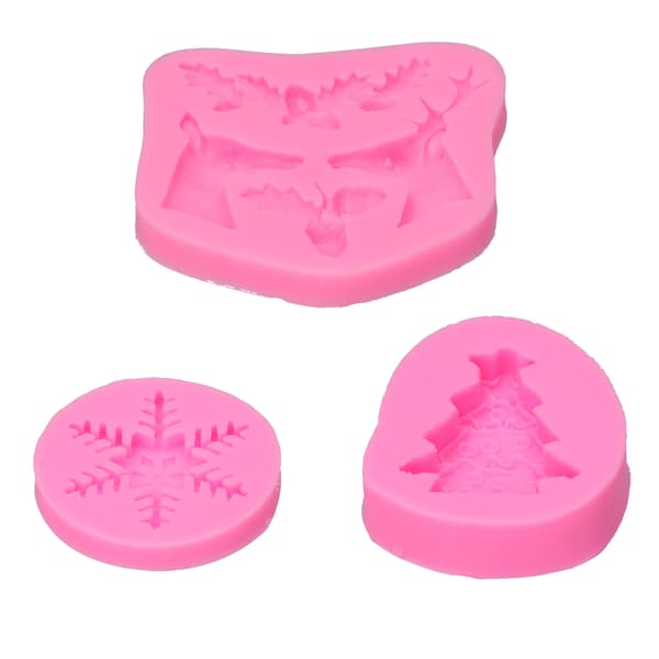 Julefondantformer Nonstick Høy Temperaturbestandighet Fleksible Silikonbakeformer
