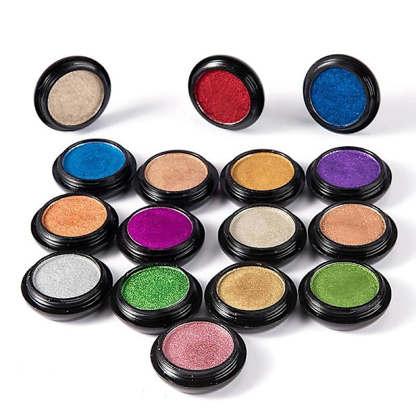 Krom Nagelpuder Metallic Holografisk Aurora Kameleont Pigment 16 Burkar 1g för Nagelkonst Gellack Sjöjungfru Enhörning Doppning