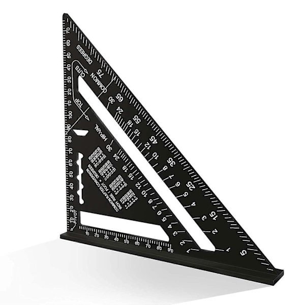 180mm Vinkelhake, Aluminiumlegering Triangel Vinkel Gradmätare 45 90 Grader Förtjockad Triangulär Vinkelhake, Hög Precision Mätverktyg