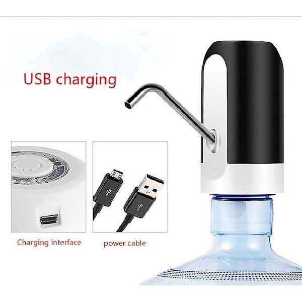 Bärbar USB-laddningsbar 5-gallons vattenflaskepumpsats för camping - 2-pack