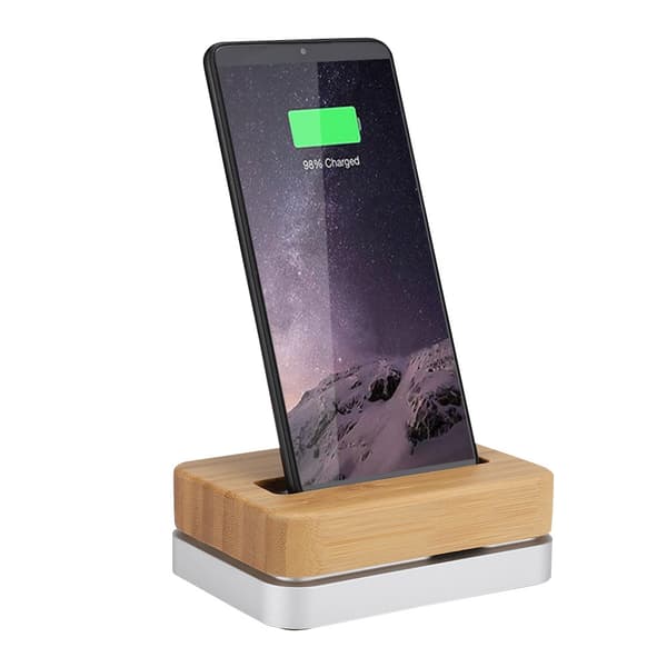 for Samdi skrivebordsladestasjon for mobiltelefon for iPhone 6S/6Plus/iPhone 7/7Plus/iPhone 8/X Sølv