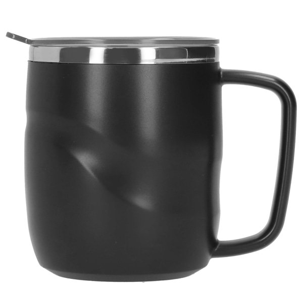 14 oz krus kaffekopp i rustfritt stål Creativity Household Water Cup med deksel Svart