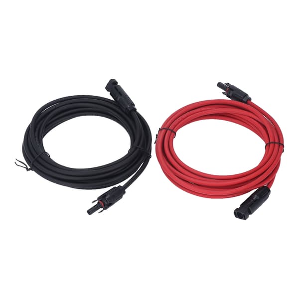 2 stk. 12AWG 4mm² Solpanel Forlængerkabel Sort Rød Solar Adapter Forlængerkabel med Hun Han Stik 1000VDC 5m / 16.4ft