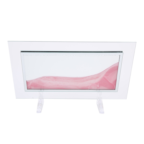 Dynamisk sandbild Rosa Vacker present Tredimensionell Dekoration Prydnad med 2 st bas Rosa