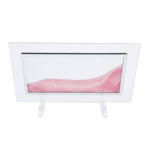Dynamisk sandbild rosa vacker present tredimensionell dekorationsprydnad med 2 st bas rosa