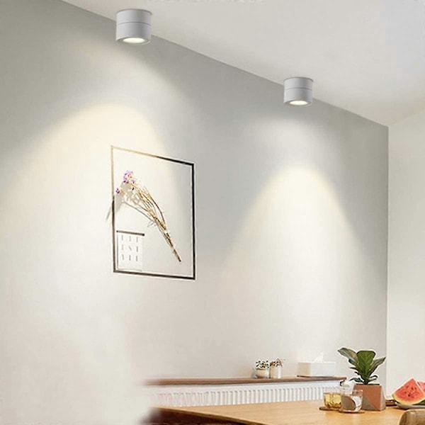 10W LED-kattospotit kattovalaisin, säädettävä lampun rungon kulma, säädettävät kattospotit, LED-kattovalaisimet, 10x10x10cm (valkoinen-4000k) -J