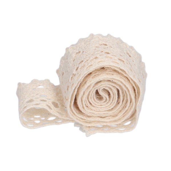Spetsband DIY Bomullsnät 2,5 cm Bredd 20 Yards Utsökt spetskant för Gardinkläder Bordsduk PresentdekorationBeige