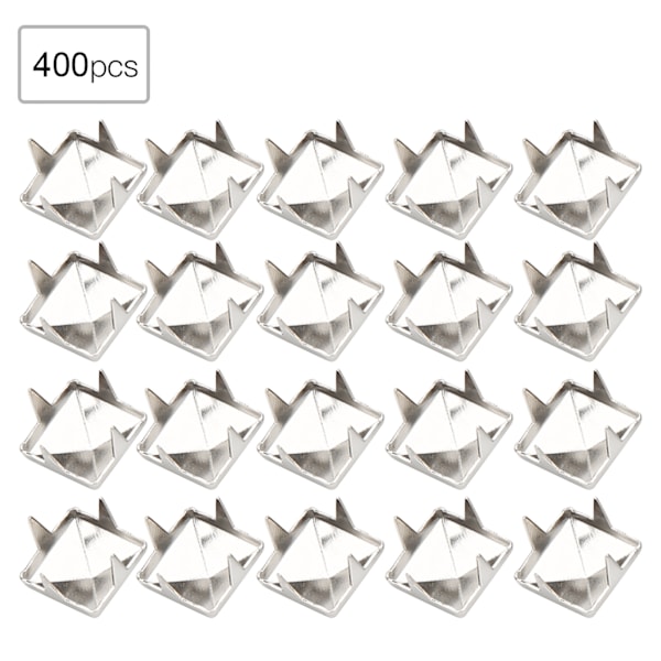 400 set 4MM-7MM DIY läderhantverk spik nitar fyrkantiga spik nitar väskor skor bälte tillbehör silver 5mm