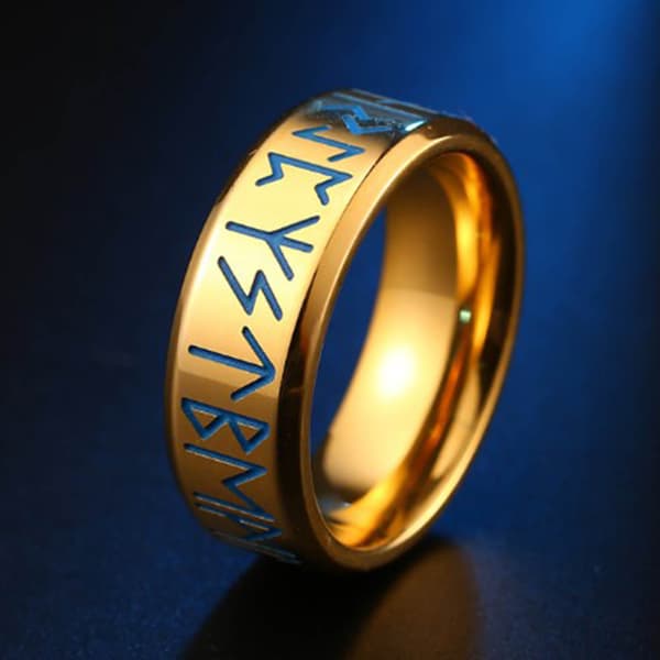Herrring i titan, graverad guld, lysande, modern, glansig, 18,2 mm innerdiameter