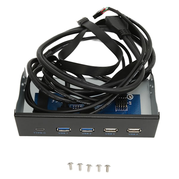5,25 tommer mediedashboard 2xUSB3.0 2xUSB2.0 1xType C 10 Gbps High Speed ​​Media Frontpanel til PC Desktop Chassis 2U3+2U2+TC