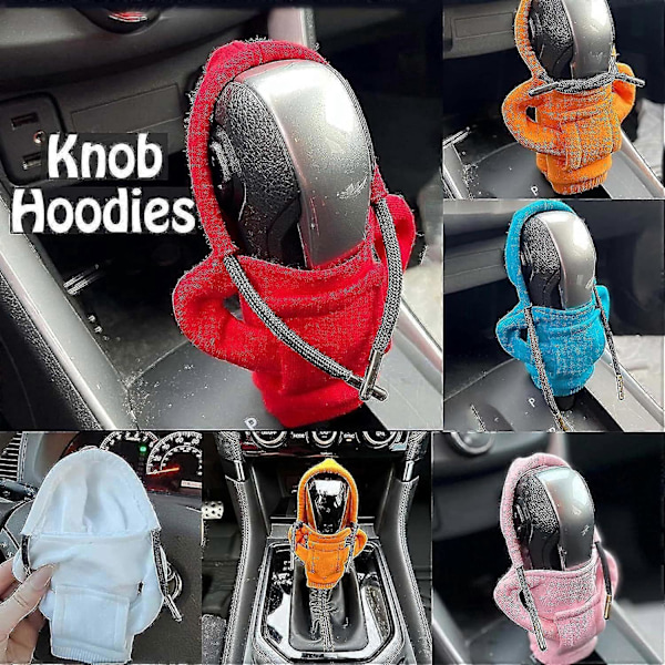 Växelspaksknopp Hoodie Skydd - 2 st Mjuk Sweatshirt för Biltillbehör rosa 4 st