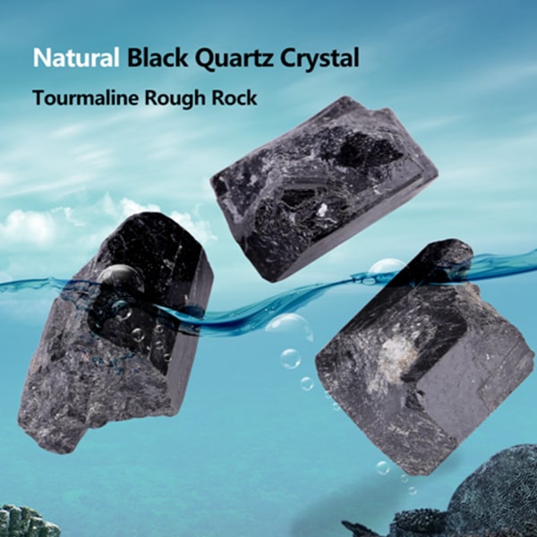 Luonnollinen musta turmaliini karkea vuorikristalli - parantava kivi