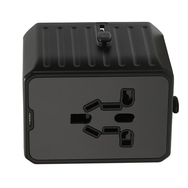 8A Universal Reiseadapter 2 USB C 4 USB A-porter Internasjonal Strømadapter for USA EU UK 100‑240V Svart