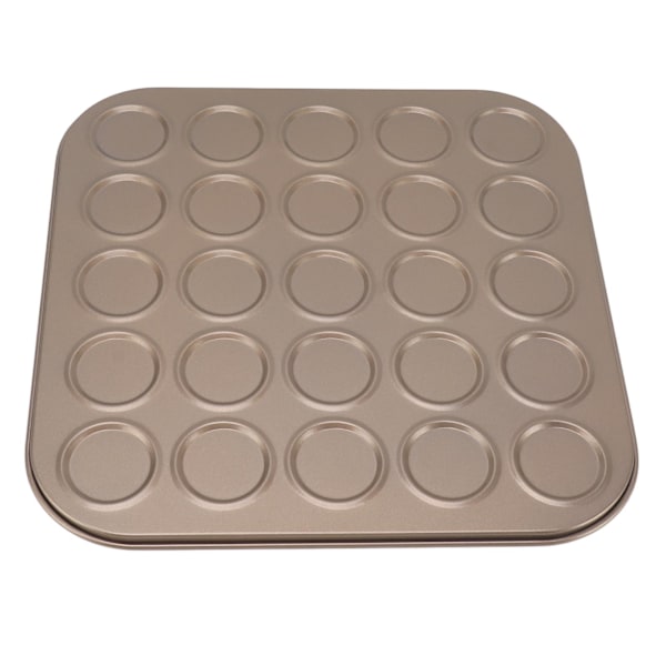 Muffin Top Pan Macaron Bageplade Pan Muffin Bakke Bageform Kulstofstål Bageplade til Ovnbagning Guld 25 Hul