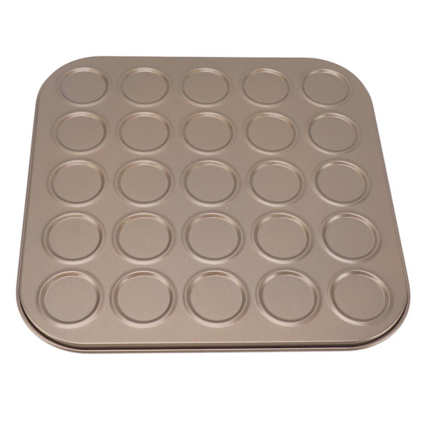 Muffin Top Pan Macaron Bakeware Pan Muffinbrett Bakeform Karbonstål Bakeware for Stekeovn Baking Gull 25 Hull