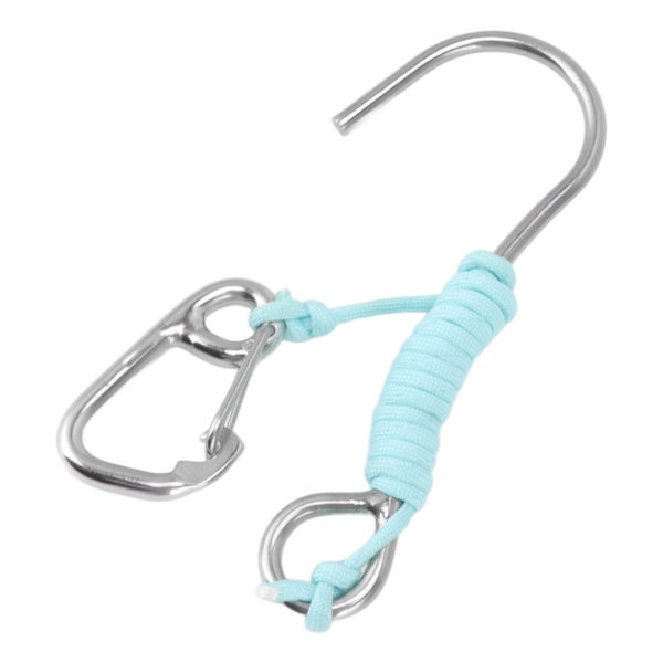 Dykning Enkelt Krog 316 Rustfrit Stål Anti-Tabt Rev Krog med Lanyard Glow in The Dark til Undervands Scuba Dykning Blå