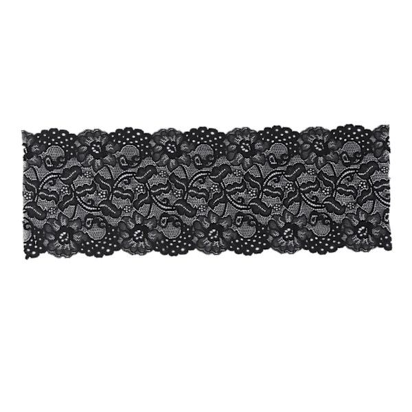 Spetsband 17 cm brett 10 meter bra elasticitet säker användning enkel operation lägg till elegans klädtillbehör svart