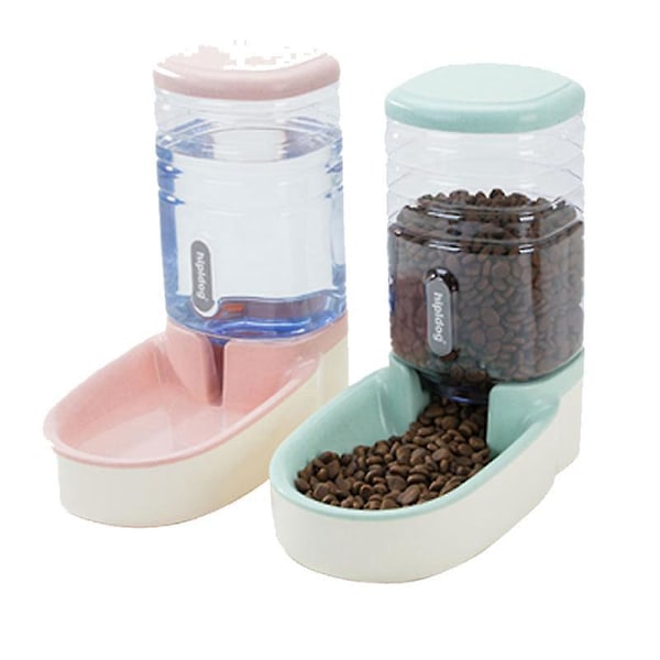 Gravity Mat- och Vattenbehållare Set för Hundar Katter Automatisk Matare 2-pack