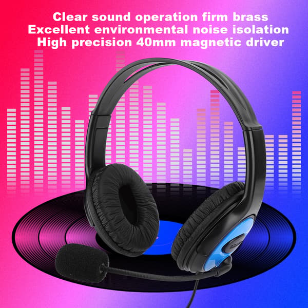 A4 ABS Letvægts Gaming Headset Støjreducerende Mikrofon Hovedtelefonudstyr til PS4/X ONE