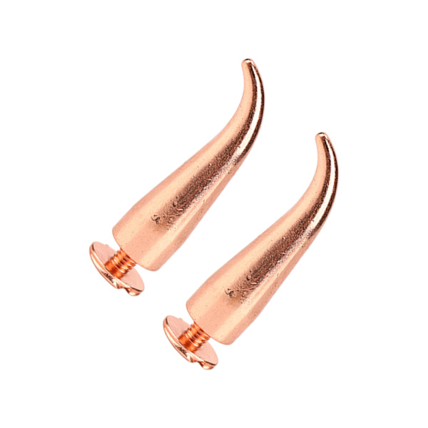 100 set spikar och nitar roséguld stark mässing exakt gänga punk stil metallplätering kon spikar för DIY kläder 7x26mm