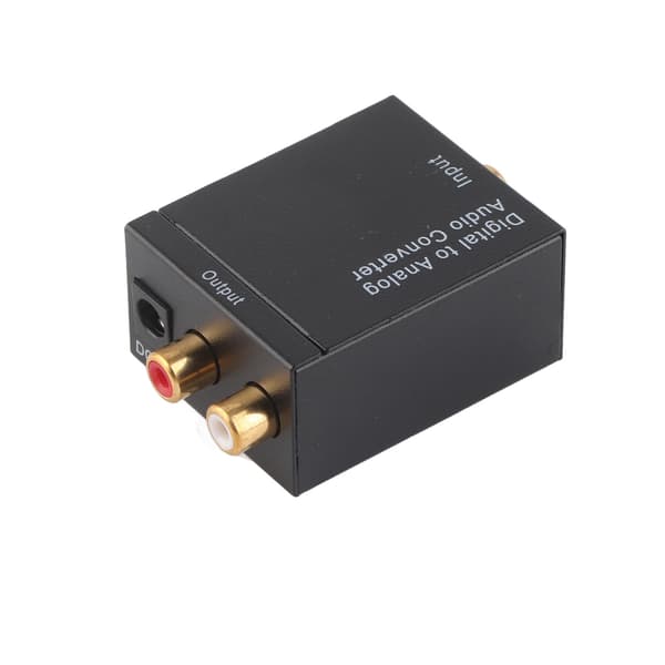 Digital til Analog Konverter DAC-dekoder med Toslink- og Koaksialindgange til Analog 2RCA-udgange Sort Vært USB-kabel Fiberoptisk kabel